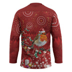 Australia Red - capped Robin Christmas In July Hockey Jersey Aussie Passerine Bird Merry Xmas