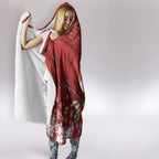 Australia Red - capped Robin Christmas In July Hooded Blanket Aussie Passerine Bird Merry Xmas