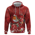 Australia Red - capped Robin Christmas In July Hoodie Aussie Passerine Bird Merry Xmas