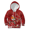 Australia Red - capped Robin Christmas In July Kid Hoodie Aussie Passerine Bird Merry Xmas