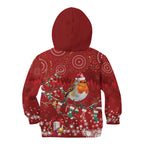 Australia Red - capped Robin Christmas In July Kid Hoodie Aussie Passerine Bird Merry Xmas