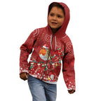 Australia Red - capped Robin Christmas In July Kid Hoodie Aussie Passerine Bird Merry Xmas