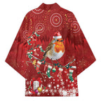 Australia Red - capped Robin Christmas In July Kimono Aussie Passerine Bird Merry Xmas