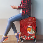 Australia Red - capped Robin Christmas In July Luggage Cover Aussie Passerine Bird Merry Xmas