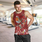 Australia Red - capped Robin Christmas In July Men Tank Top Aussie Passerine Bird Merry Xmas