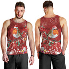 Australia Red - capped Robin Christmas In July Men Tank Top Aussie Passerine Bird Merry Xmas