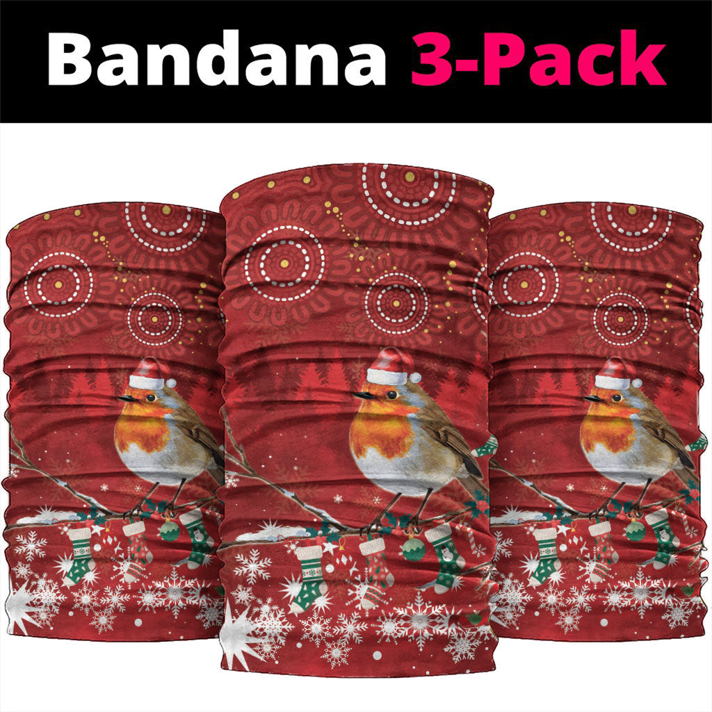 Australia Red - capped Robin Christmas In July Neck Gaiter Aussie Passerine Bird Merry Xmas