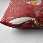 Australia Red - capped Robin Christmas In July Pillow Cover Aussie Passerine Bird Merry Xmas