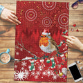 Australia Red - capped Robin Christmas In July Puzzle Aussie Passerine Bird Merry Xmas