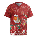 Australia Red - capped Robin Christmas In July Rugby Jersey Aussie Passerine Bird Merry Xmas