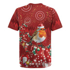 Australia Red - capped Robin Christmas In July Rugby Jersey Aussie Passerine Bird Merry Xmas
