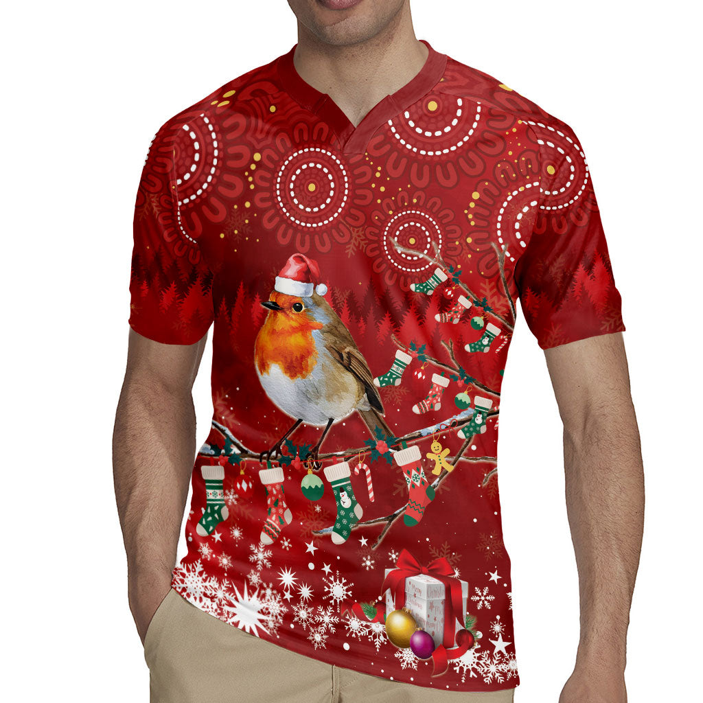 Australia Red - capped Robin Christmas In July Rugby Jersey Aussie Passerine Bird Merry Xmas