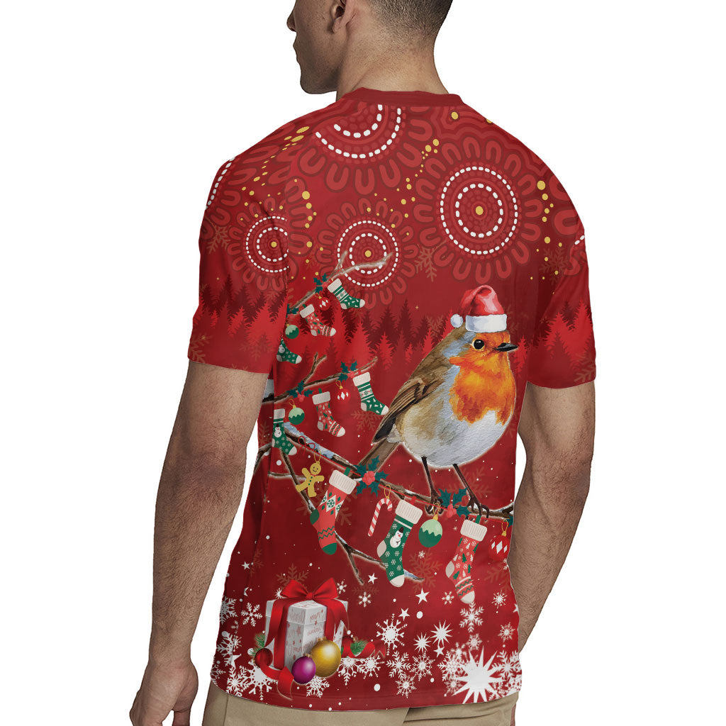 Australia Red - capped Robin Christmas In July Rugby Jersey Aussie Passerine Bird Merry Xmas