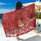Australia Red - capped Robin Christmas In July Sarong Aussie Passerine Bird Merry Xmas