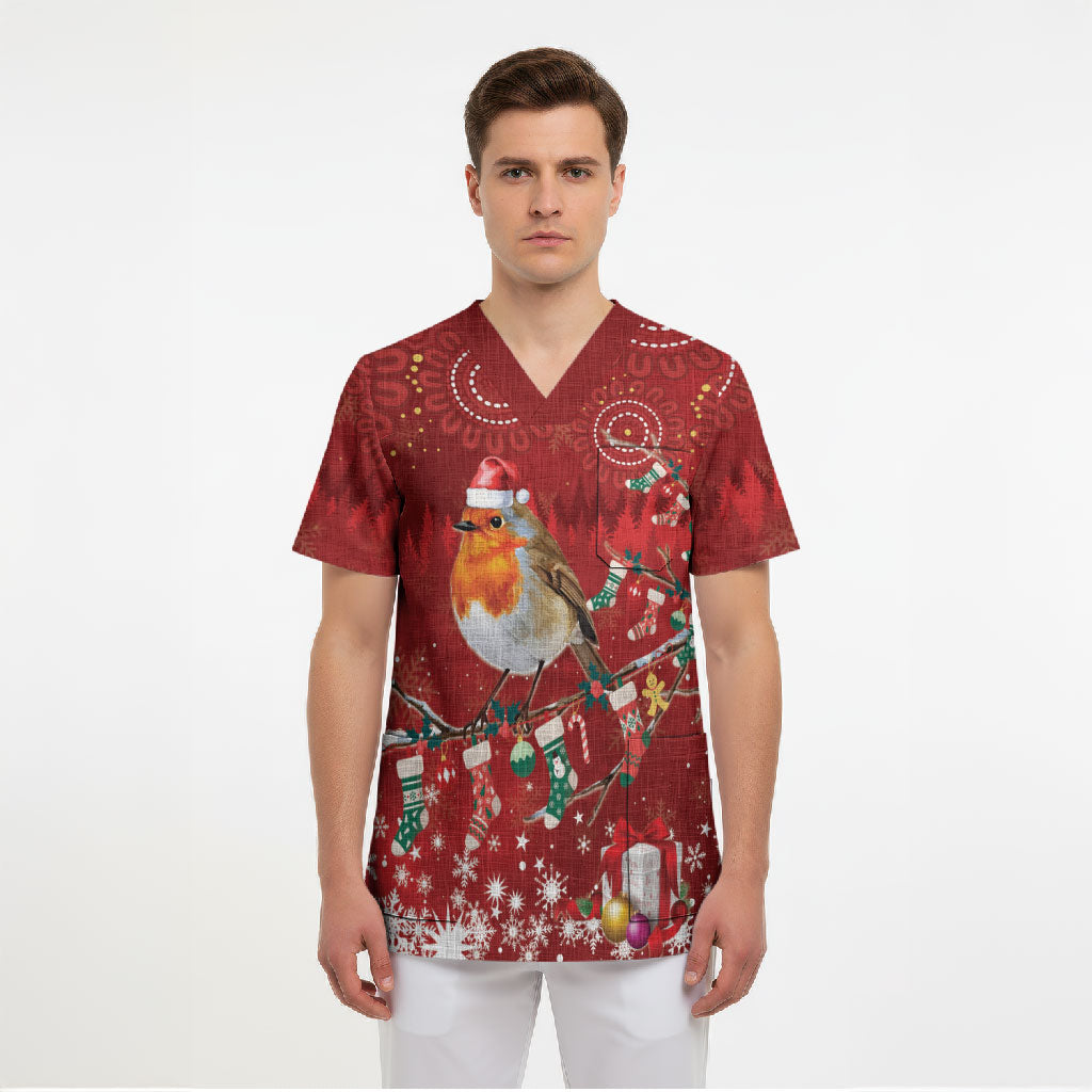 Australia Red - capped Robin Christmas In July Scrub Top Aussie Passerine Bird Merry Xmas
