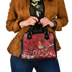Australia Red - capped Robin Christmas In July Shoulder Handbag Aussie Passerine Bird Merry Xmas