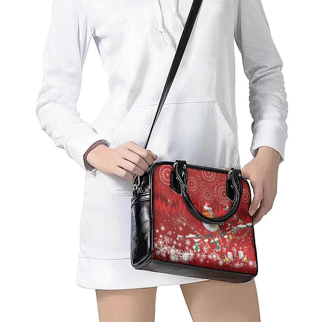 Australia Red - capped Robin Christmas In July Shoulder Handbag Aussie Passerine Bird Merry Xmas