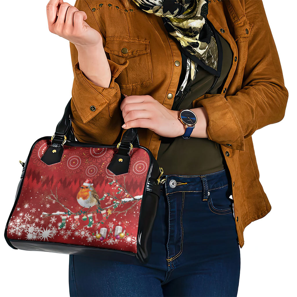 Australia Red - capped Robin Christmas In July Shoulder Handbag Aussie Passerine Bird Merry Xmas
