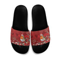 Australia Red - capped Robin Christmas In July Slide Sandals Aussie Passerine Bird Merry Xmas