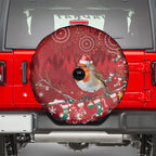 Australia Red - capped Robin Christmas In July Spare Tire Cover Aussie Passerine Bird Merry Xmas
