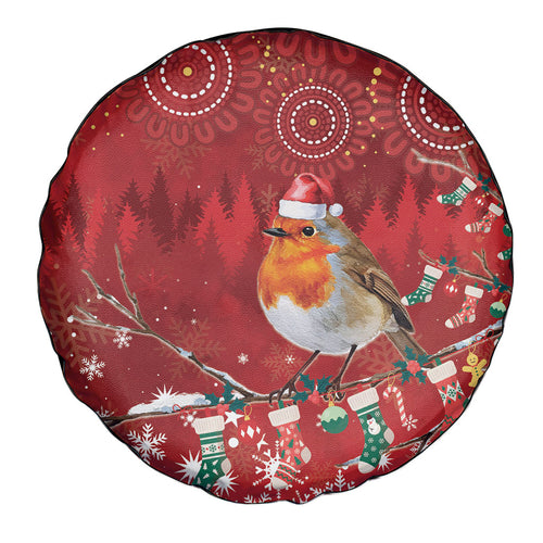 Australia Red - capped Robin Christmas In July Spare Tire Cover Aussie Passerine Bird Merry Xmas
