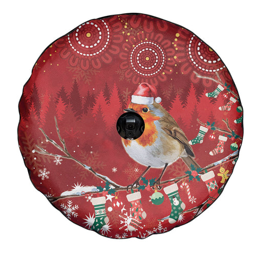 Australia Red - capped Robin Christmas In July Spare Tire Cover Aussie Passerine Bird Merry Xmas