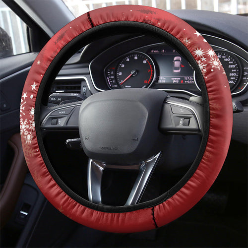 Australia Red - capped Robin Christmas In July Steering Wheel Cover Aussie Passerine Bird Merry Xmas