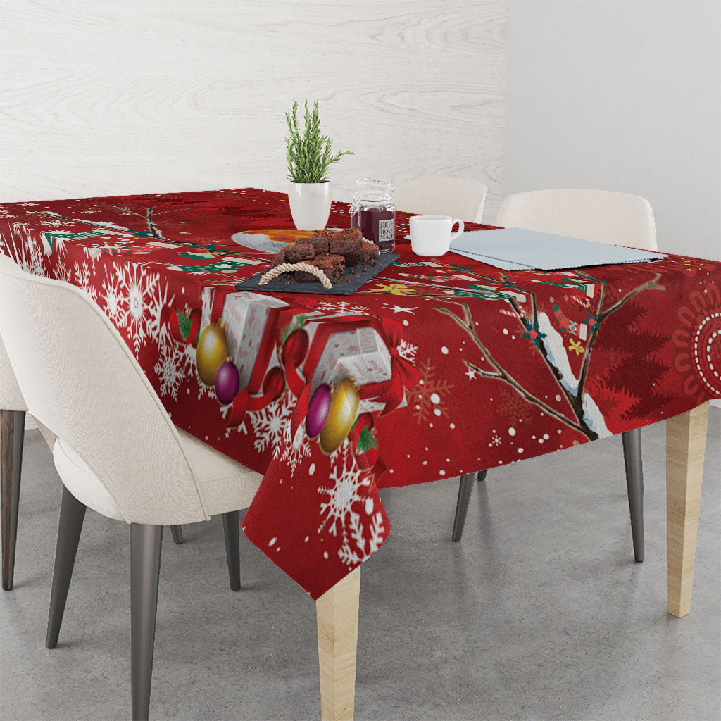 Australia Red - capped Robin Christmas In July Tablecloth Aussie Passerine Bird Merry Xmas