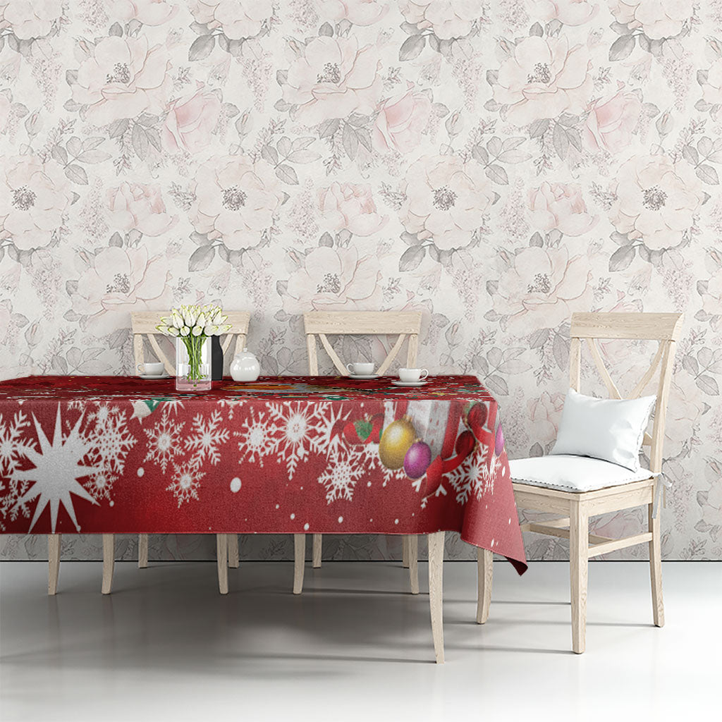 Australia Red - capped Robin Christmas In July Tablecloth Aussie Passerine Bird Merry Xmas
