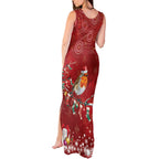 Australia Red - capped Robin Christmas In July Tank Maxi Dress Aussie Passerine Bird Merry Xmas