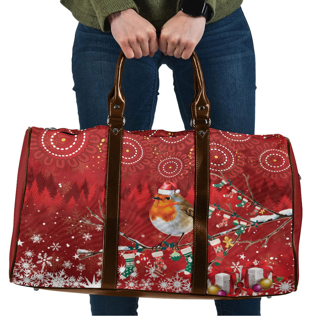 Australia Red - capped Robin Christmas In July Travel Bag Aussie Passerine Bird Merry Xmas