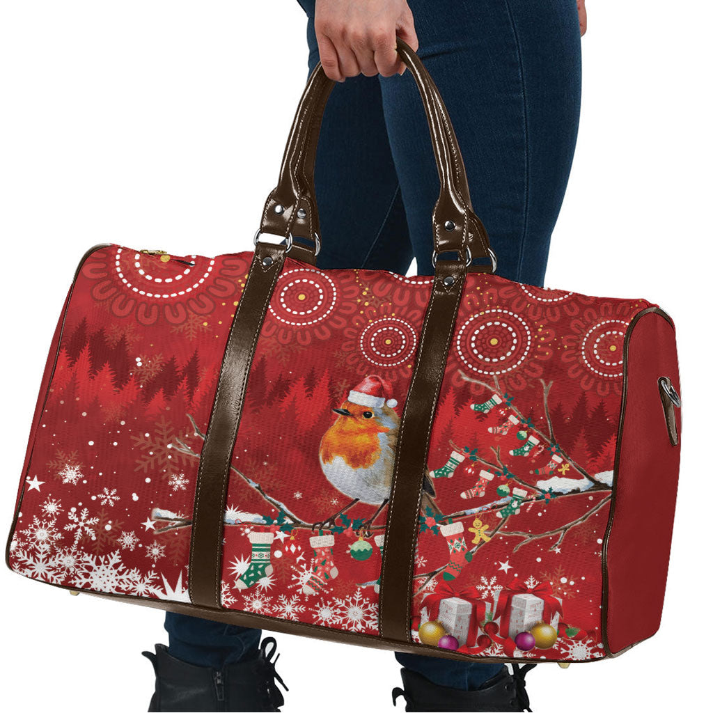 Australia Red - capped Robin Christmas In July Travel Bag Aussie Passerine Bird Merry Xmas