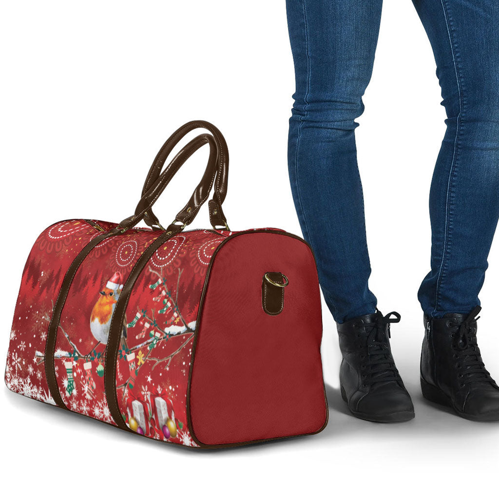Australia Red - capped Robin Christmas In July Travel Bag Aussie Passerine Bird Merry Xmas