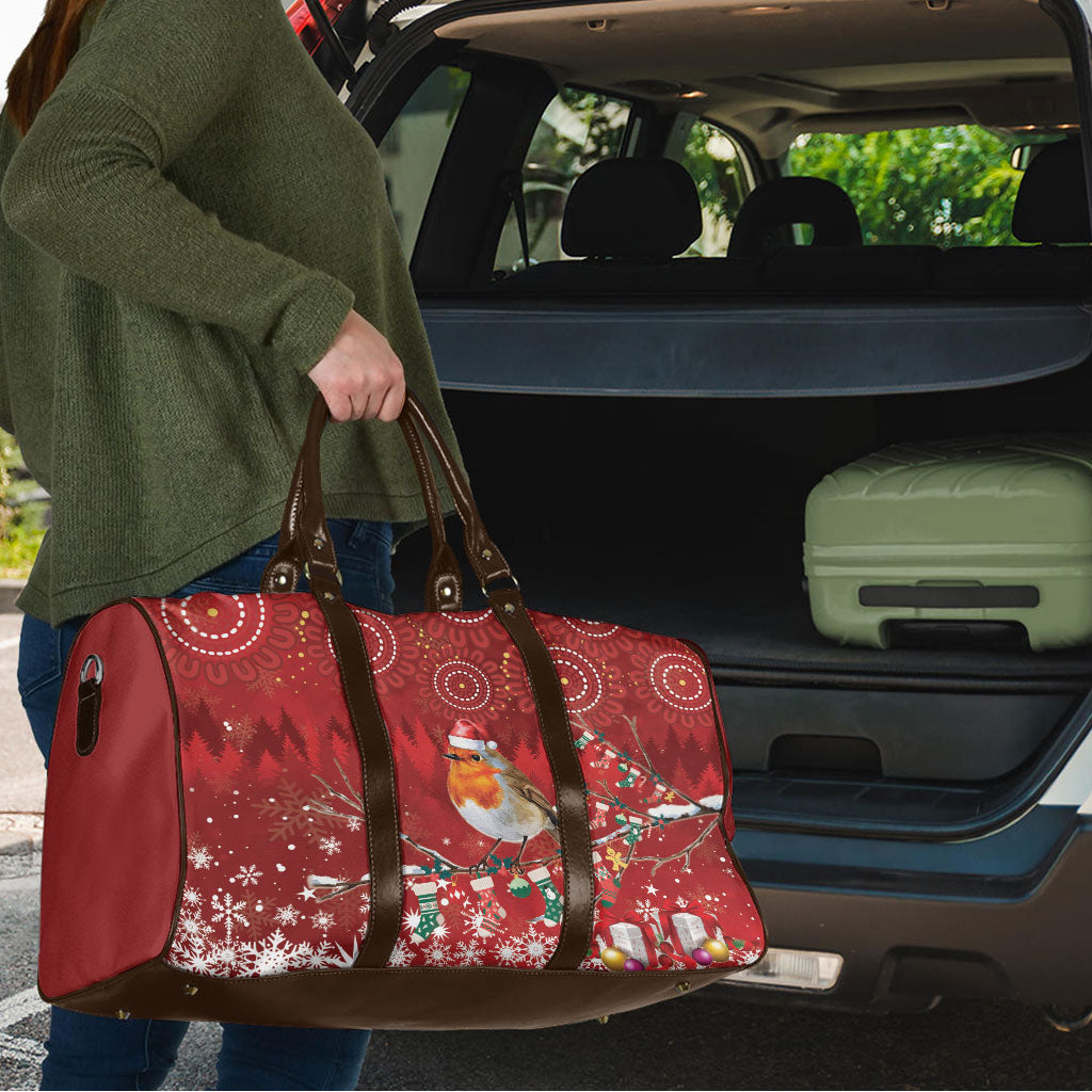 Australia Red - capped Robin Christmas In July Travel Bag Aussie Passerine Bird Merry Xmas