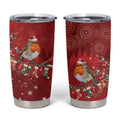Australia Red - capped Robin Christmas In July Tumbler Cup Aussie Passerine Bird Merry Xmas