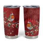 Australia Red - capped Robin Christmas In July Tumbler Cup Aussie Passerine Bird Merry Xmas