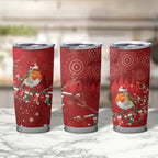 Australia Red - capped Robin Christmas In July Tumbler Cup Aussie Passerine Bird Merry Xmas
