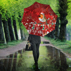 Australia Red - capped Robin Christmas In July Umbrella Aussie Passerine Bird Merry Xmas