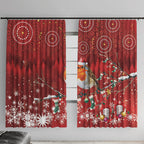 Australia Red - capped Robin Christmas In July Window Curtain Aussie Passerine Bird Merry Xmas