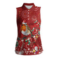 Australia Red - capped Robin Christmas In July Women Sleeveless Polo Shirt Aussie Passerine Bird Merry Xmas