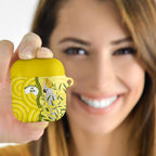 Australia Wattle Day AirPods Case Sulphur-crested Cockatoo Aboriginal Pattern