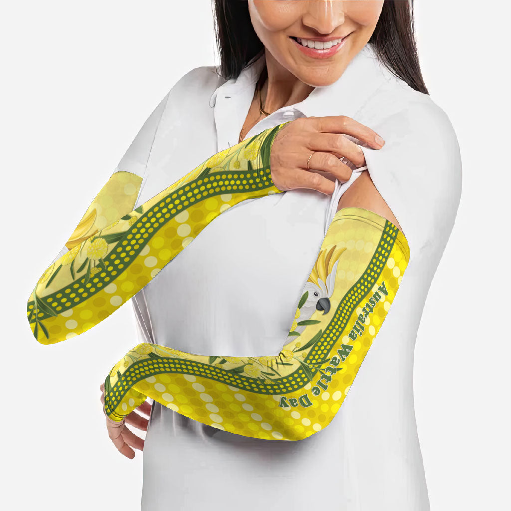 Australia Wattle Day Arm Sleeves Sulphur-crested Cockatoo Aboriginal Pattern