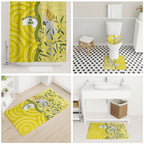 Australia Wattle Day Bathroom Set Sulphur-crested Cockatoo Aboriginal Pattern
