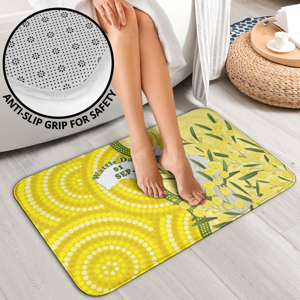 Australia Wattle Day Bathroom Set Sulphur-crested Cockatoo Aboriginal Pattern