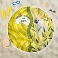 Australia Wattle Day Beach Blanket Sulphur-crested Cockatoo Aboriginal Pattern