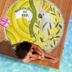 Australia Wattle Day Beach Blanket Sulphur-crested Cockatoo Aboriginal Pattern