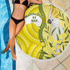 Australia Wattle Day Beach Blanket Sulphur-crested Cockatoo Aboriginal Pattern