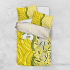 Australia Wattle Day Bedding Set Sulphur-crested Cockatoo Aboriginal Pattern