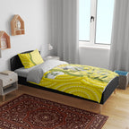Australia Wattle Day Bedding Set Sulphur-crested Cockatoo Aboriginal Pattern