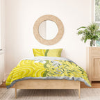 Australia Wattle Day Bedding Set Sulphur-crested Cockatoo Aboriginal Pattern